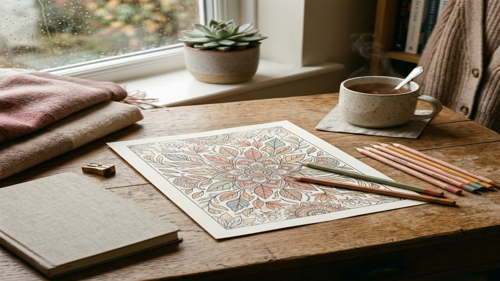 A Cozy Coloring Routine for Rainy Days cozy coloring setup