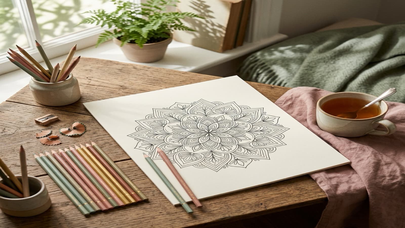 Coloring Books and Mindfulness: What Beginners Should Know cozy coloring setup