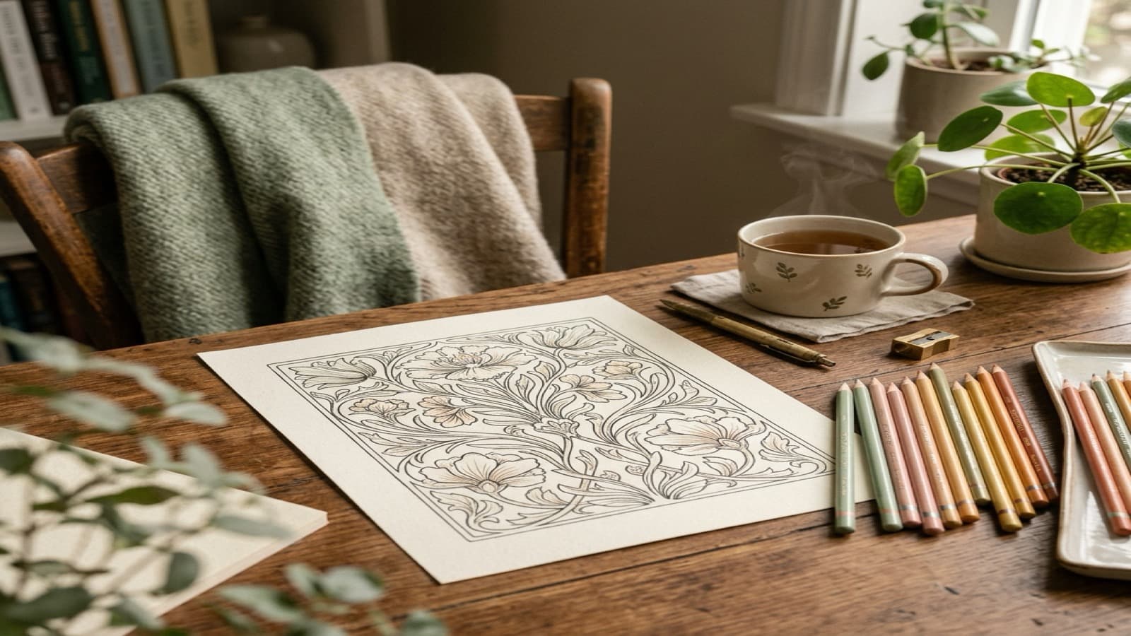 How to Start Coloring Again as an Adult cozy coloring setup