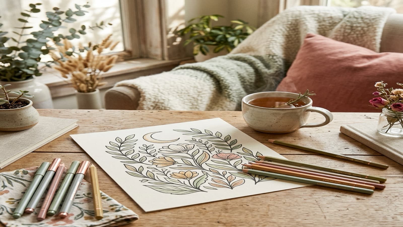 How to Use Cozy Coloring as a Screen-Free Reset cozy coloring setup