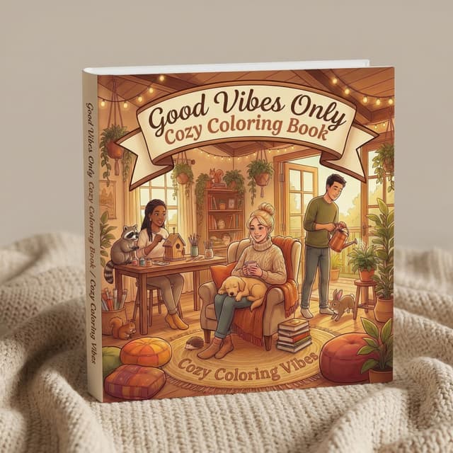 Cover of Good Vibes Only Cozy Coloring Book