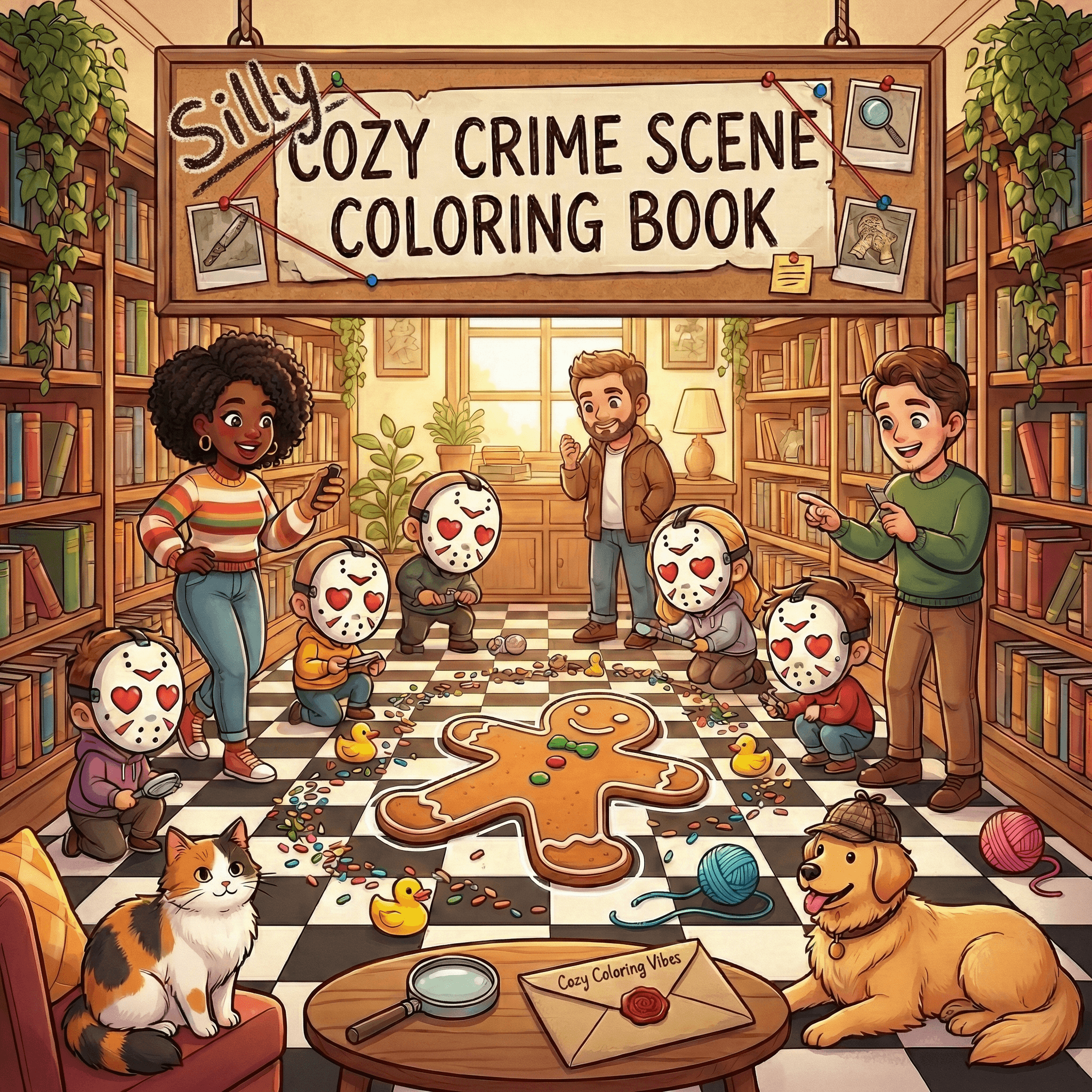 Cover of Silly Cozy Crime Scene Coloring Book