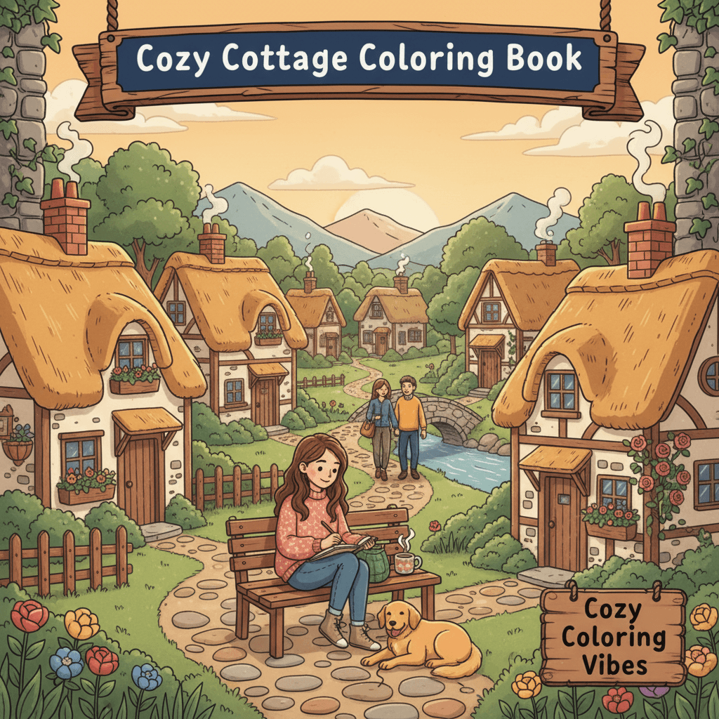 Cover of Cozy Cottage Coloring Book