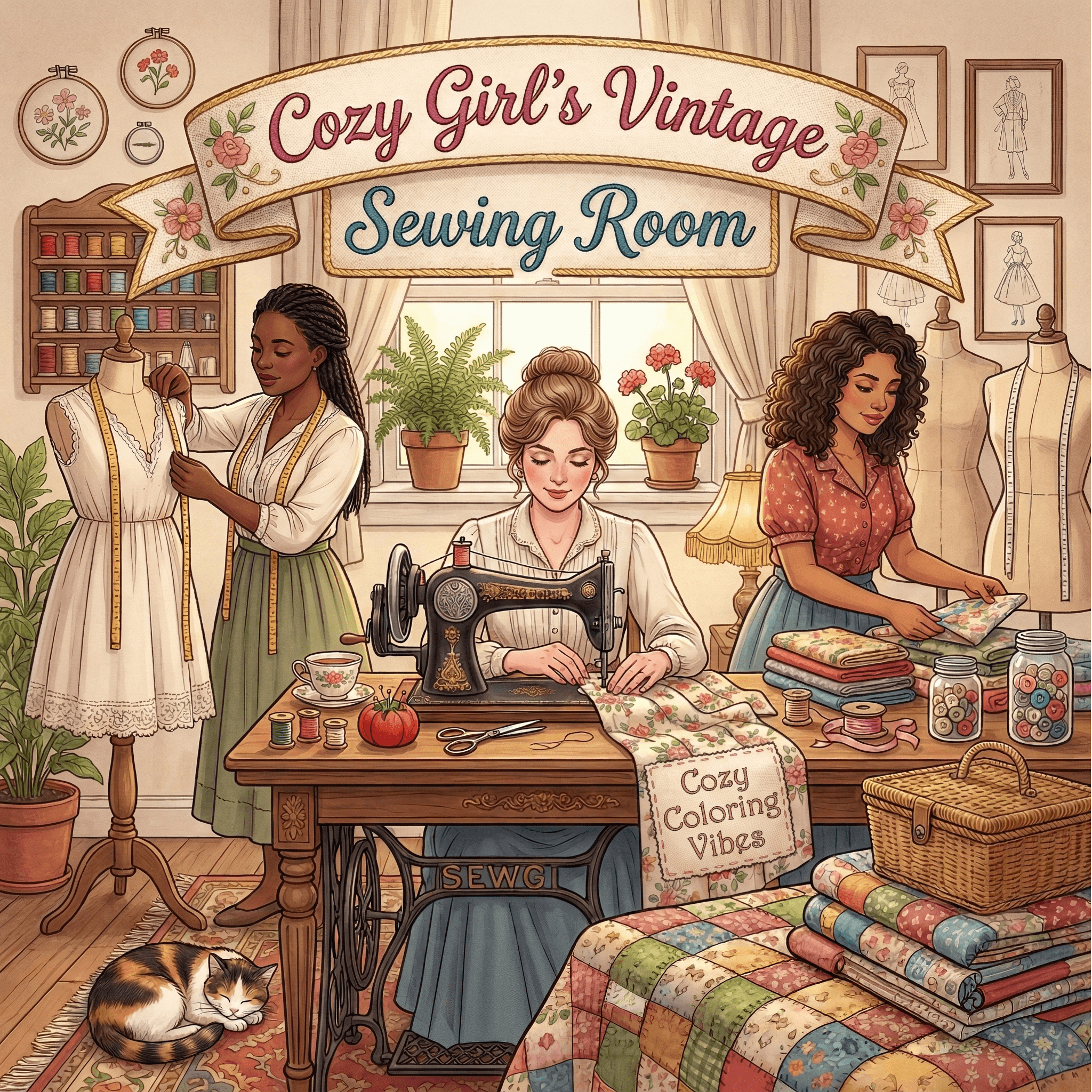 Cover of Cozy Girl’s Vintage Sewing Room