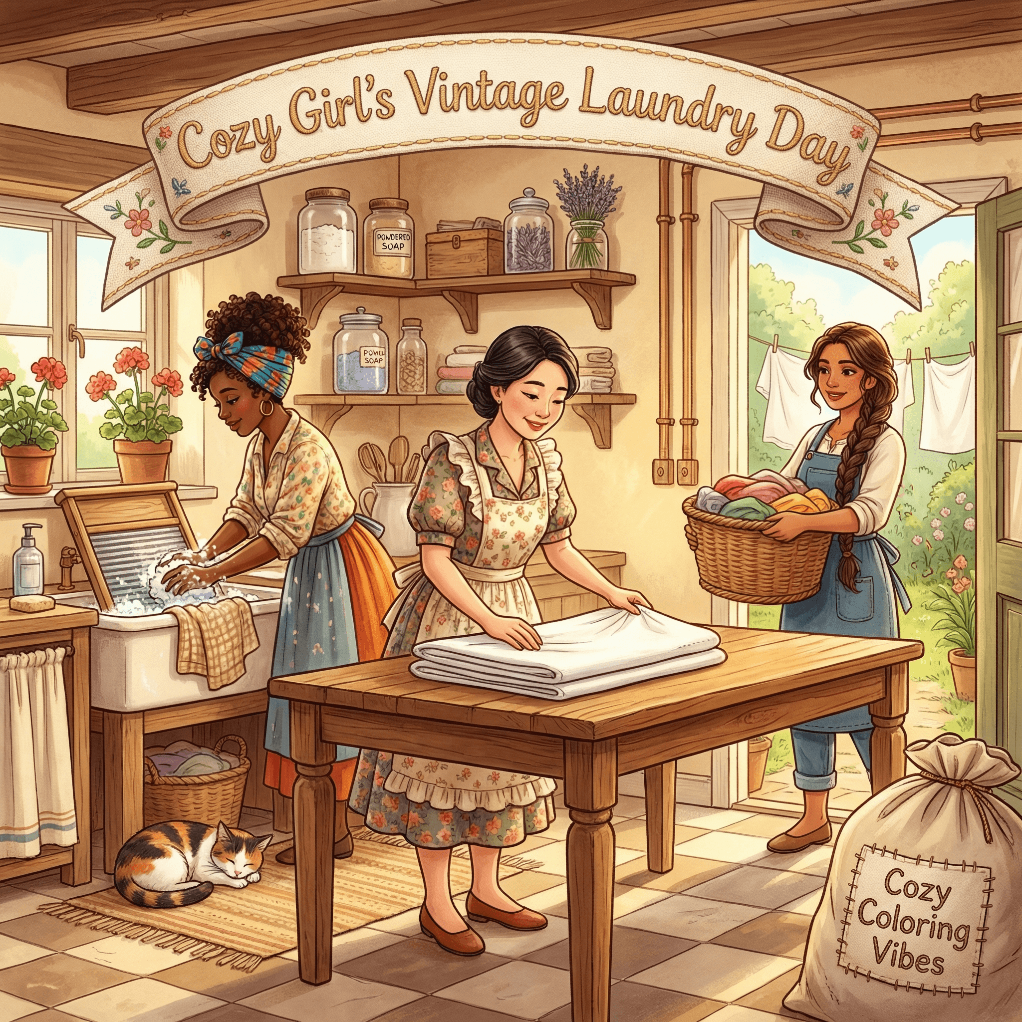Cover of Cozy Girl’s Vintage Laundry Day