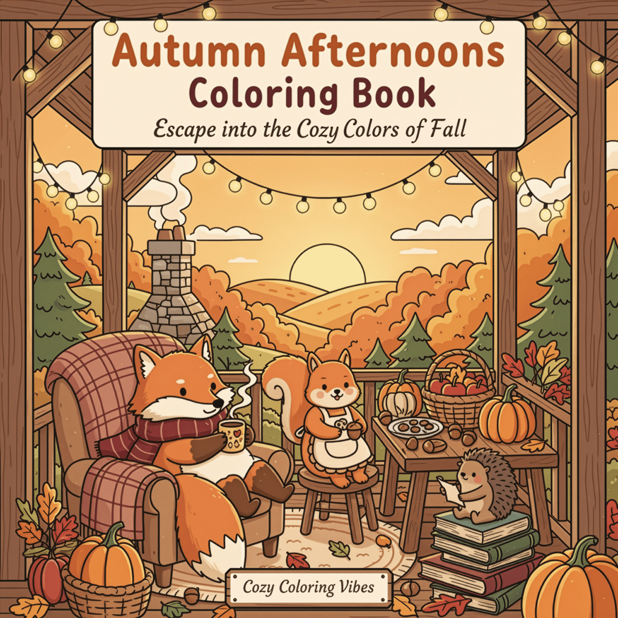 Cover of Autumn Afternoons Coloring Book
