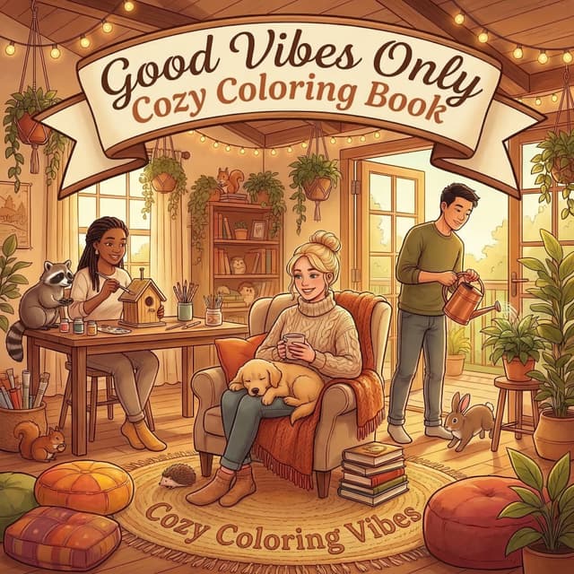 Cover of Good Vibes Only Cozy Coloring Book